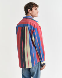 Oversized fit ‑mitoitettu seersucker-raitapaita