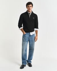 Puuvillainen palmikkoneule, vetoketjukaulus