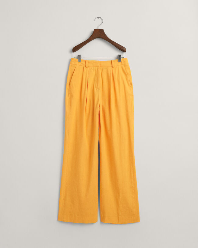 Relaxed&nbsp;fit ‑mitoitetut huolitellut joustopellavahousut