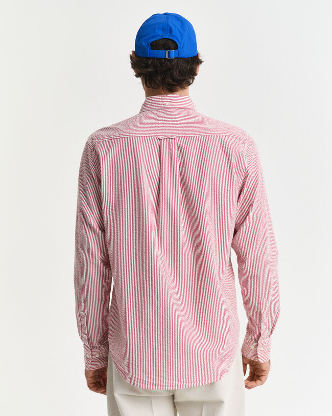 Regular fit ‑mitoitettu seersucker-raitapaita