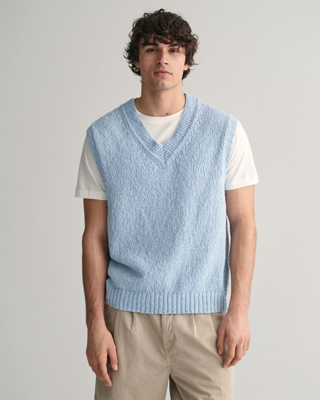 Kohopintainen liivi slubipuuvillaa