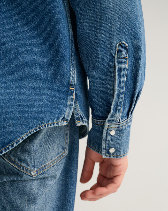 Relaxed fit ‑mitoitettu Western-farkkupaita