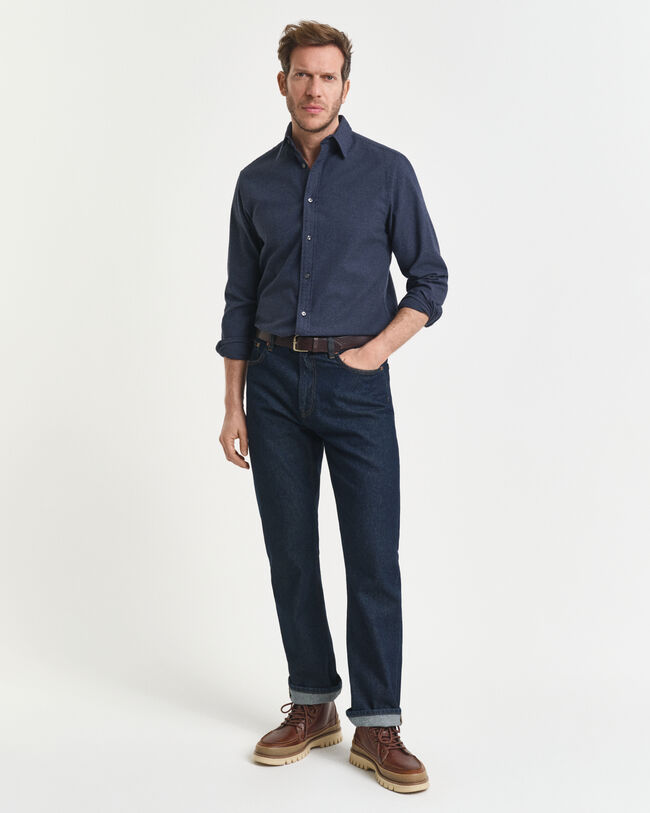 Regular fit ‑mitoitettu meleerattu flanellipaita