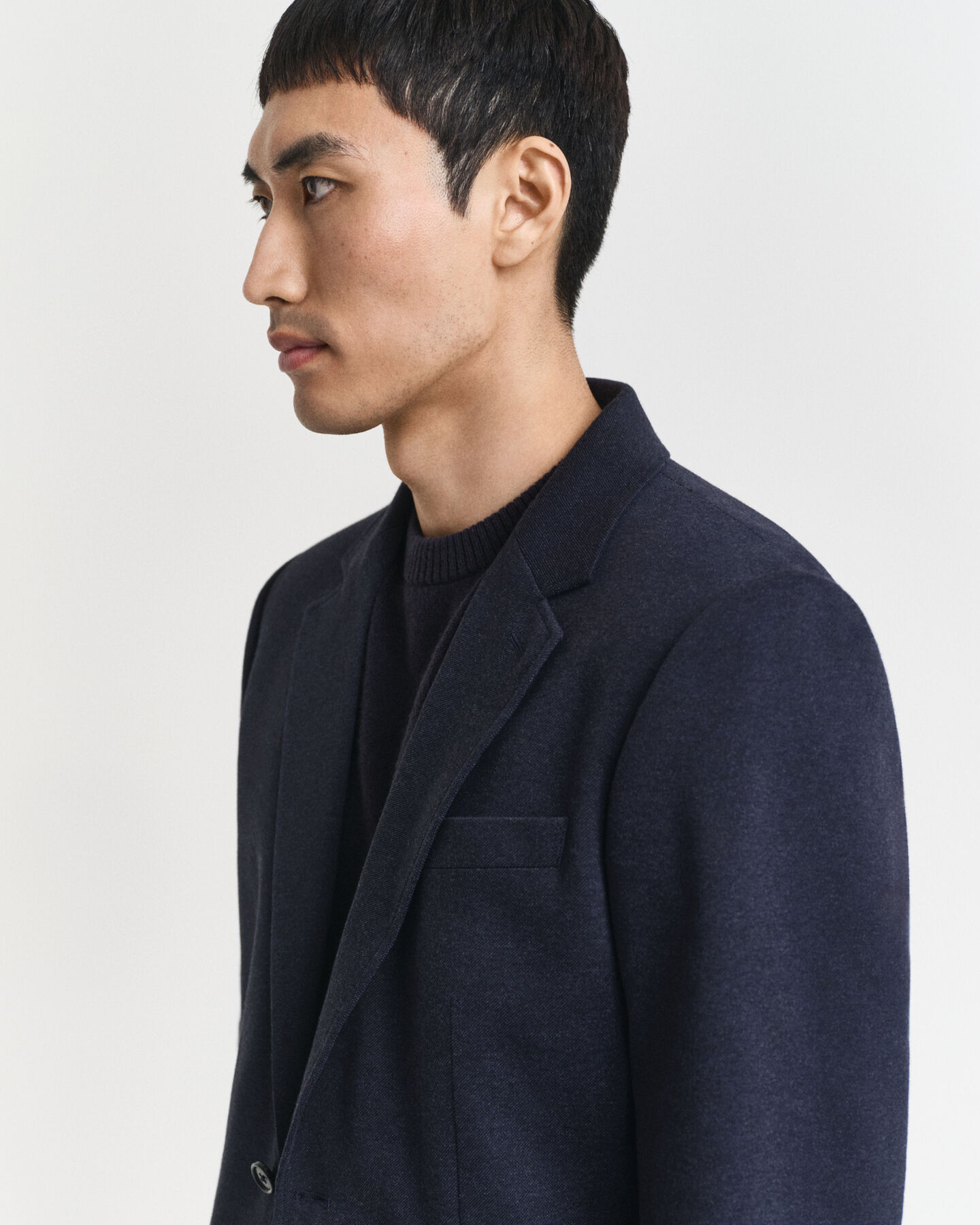 Slim fit ‑mitoitettu kaksivärinen jerseykankainen pikeebleiseri