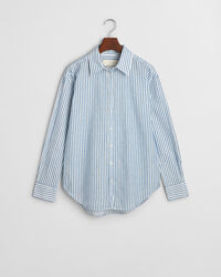 Relaxed fit ‑mitoitettu kohopintainen raitapaita