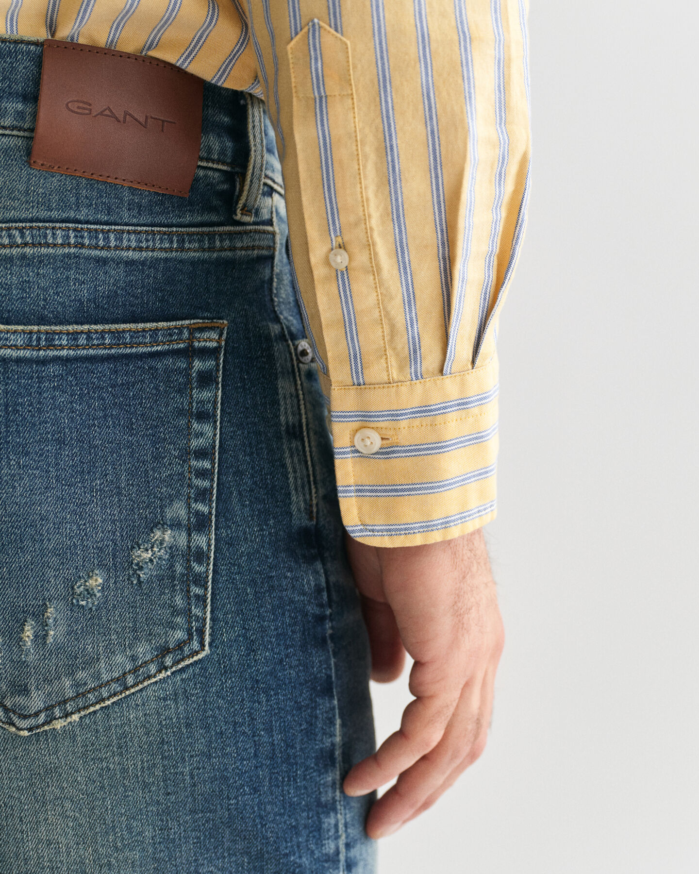 Regular fit ‑mitoitettu raidallinen Archive-oxford-paita