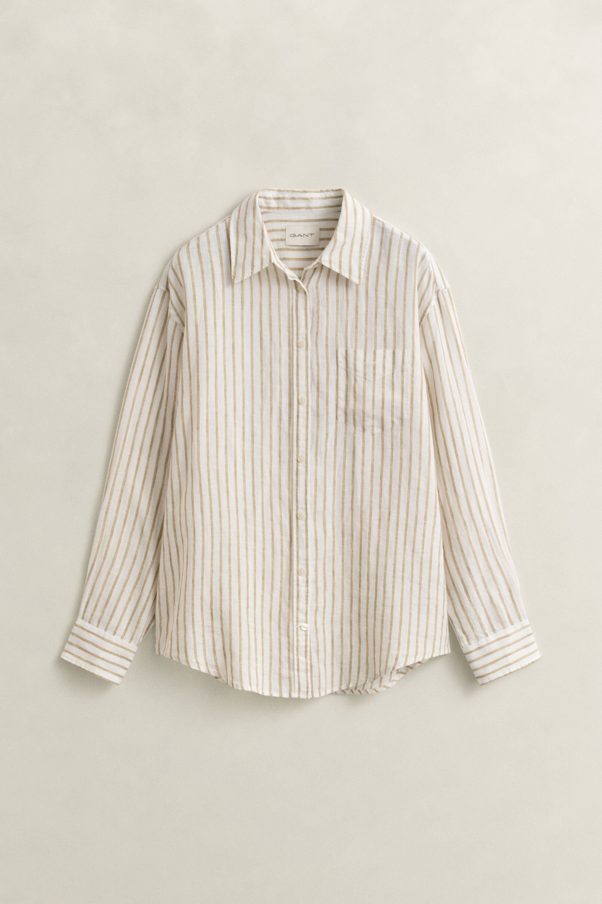 Relaxed fit ‑mitoitettu raidallinen pellavapaita
