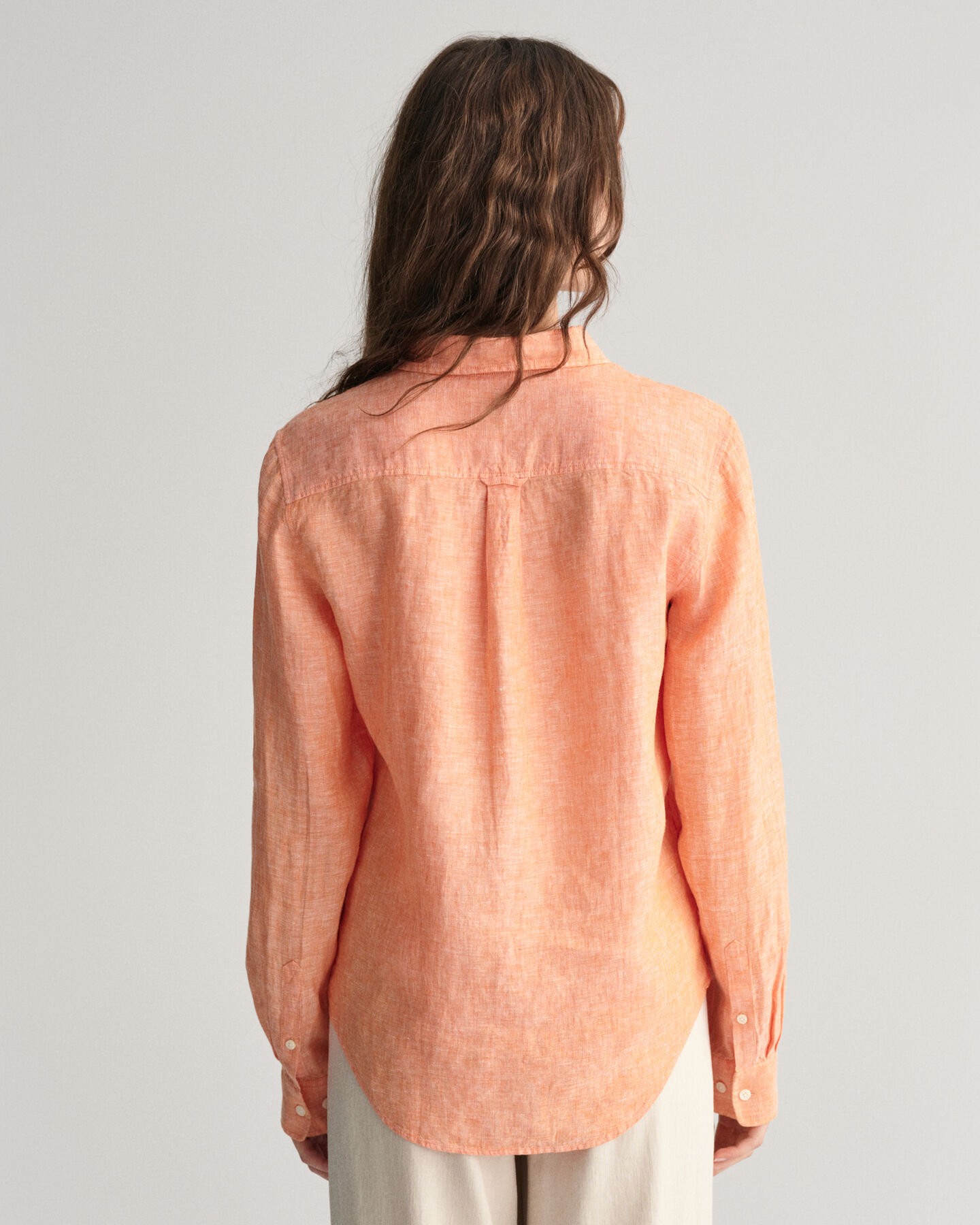 Regular fit ‑mitoitettu pellavainen chambray-paita