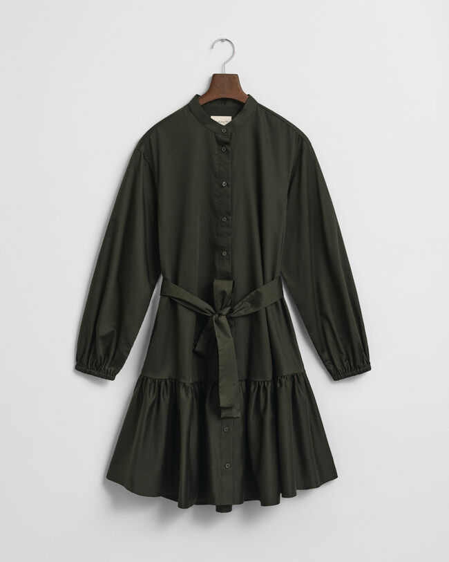 Pitkähihainen puuvillasatiinimekko