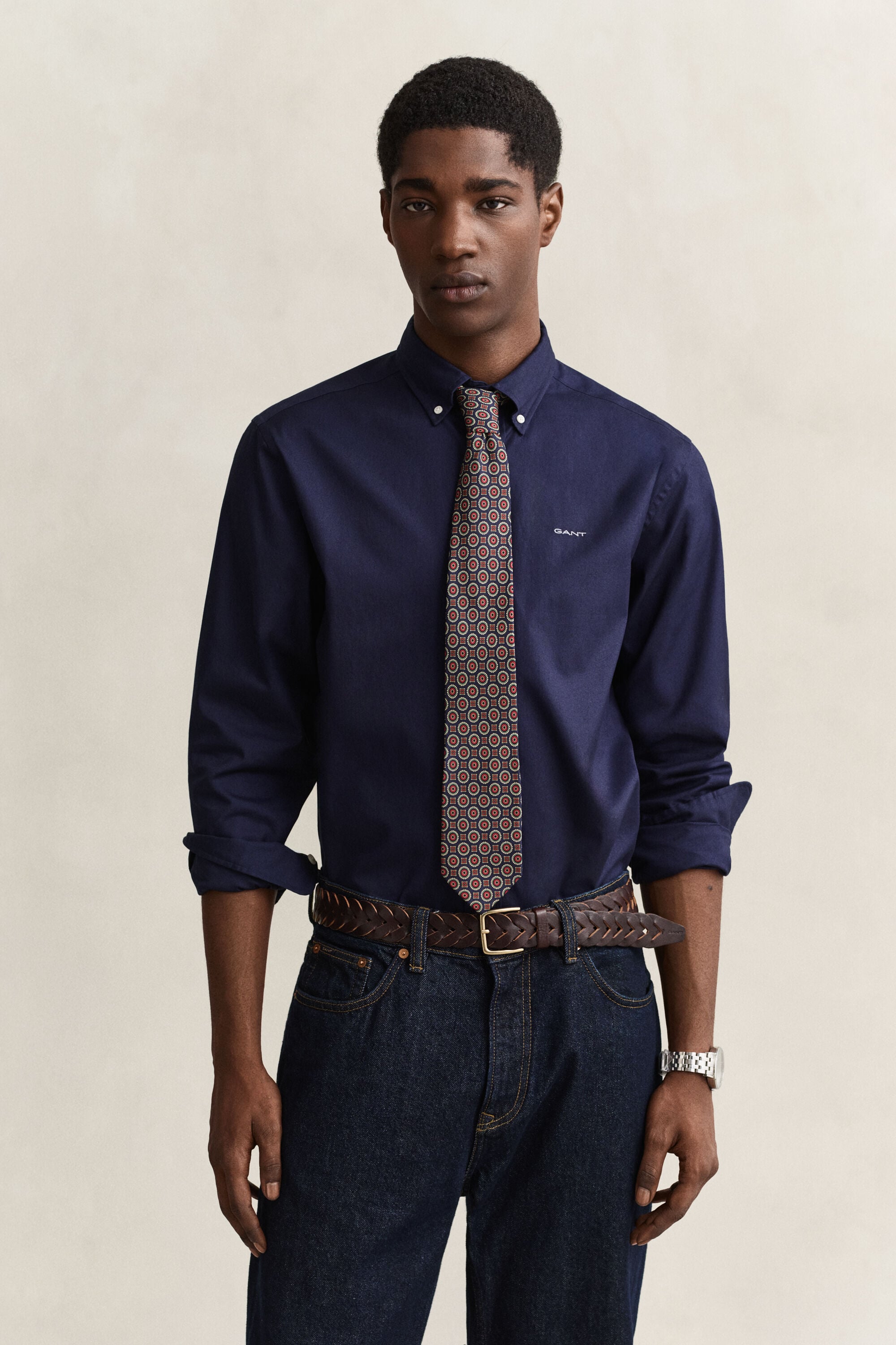 Regular fit ‑mitoitettu pinpoint oxford ‑paita