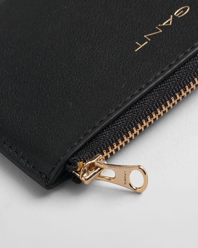 Nahkainen vetoketjullinen korttikotelo