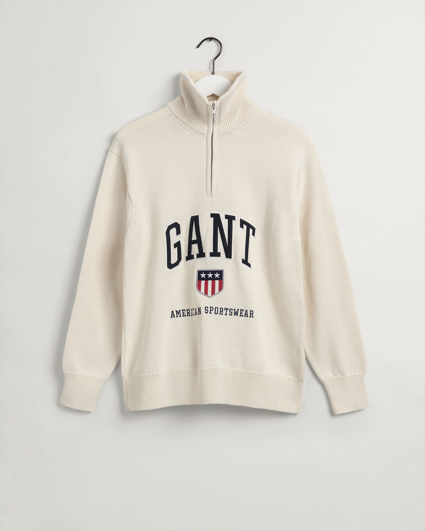 Puolivetoketjullinen Retro Shield ‑neulepusero