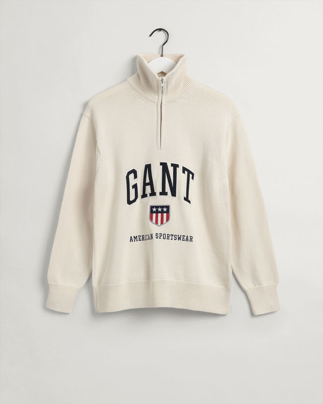 Puolivetoketjullinen Retro Shield ‑neulepusero