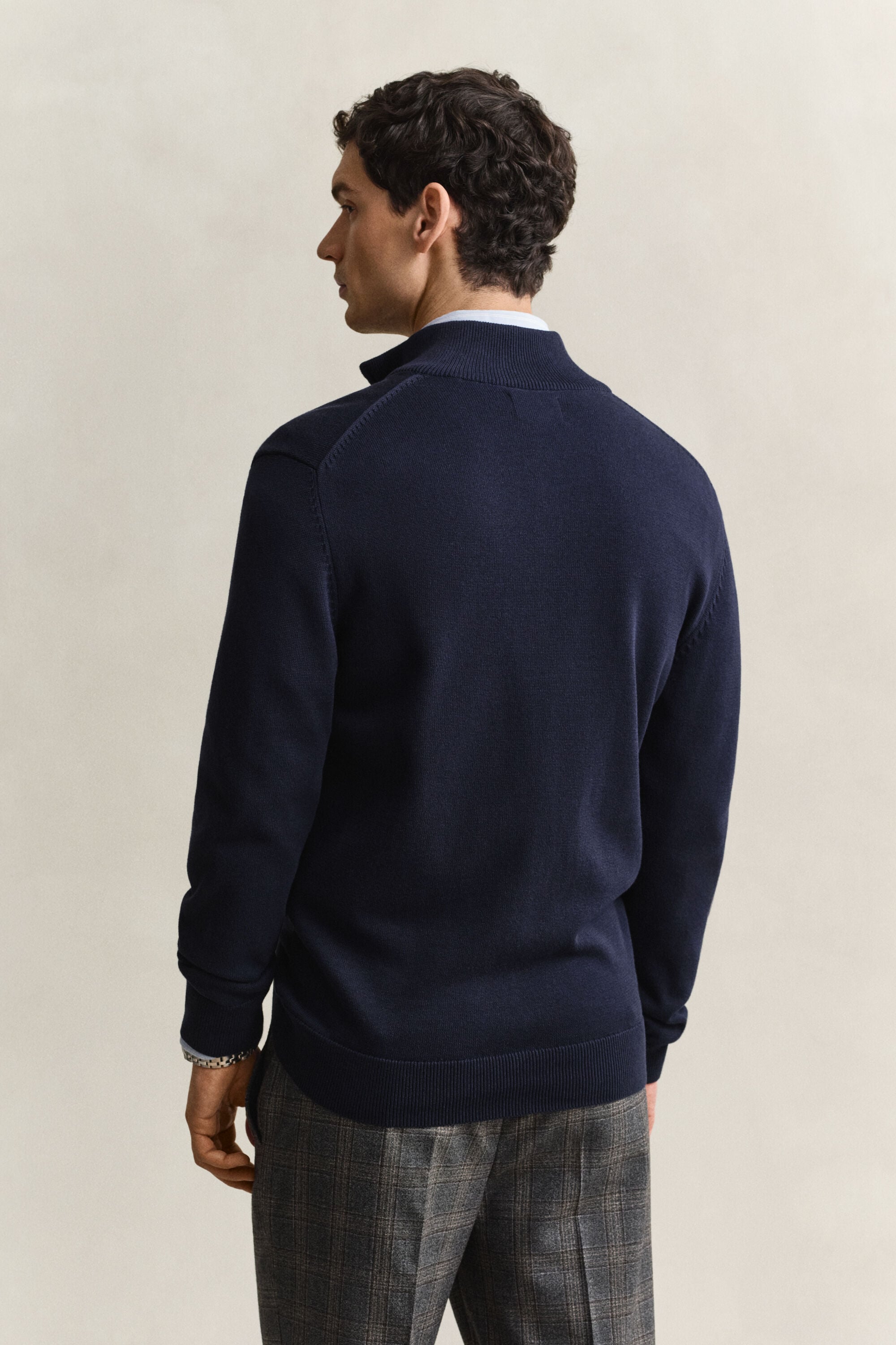 Vetoketjullinen Casual-puuvillaneuletakki