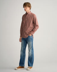 Regular fit ‑mitoitettu ruudullinen flanellipaita