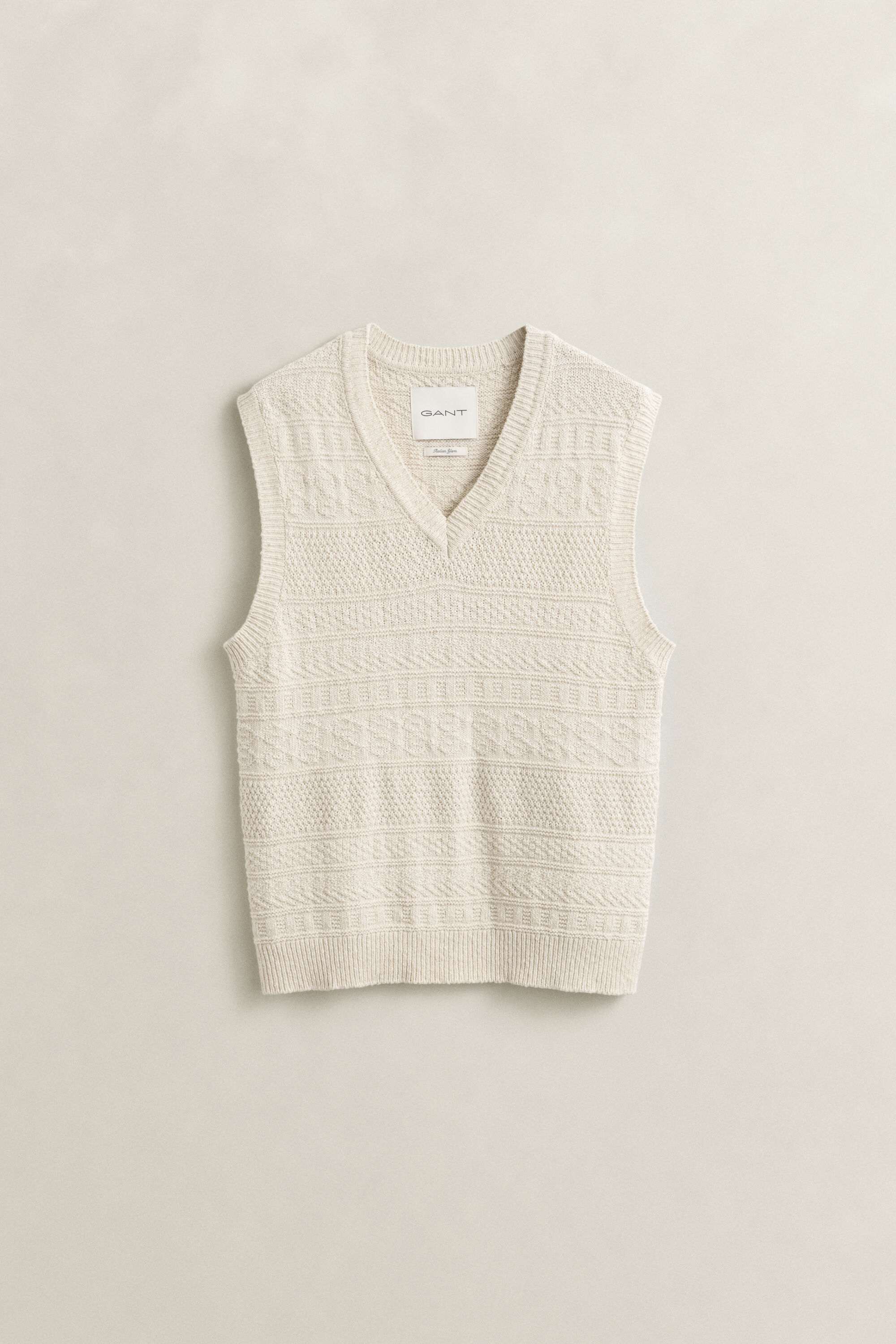 Kohokuvioitu liivi puuvillasekoitetta