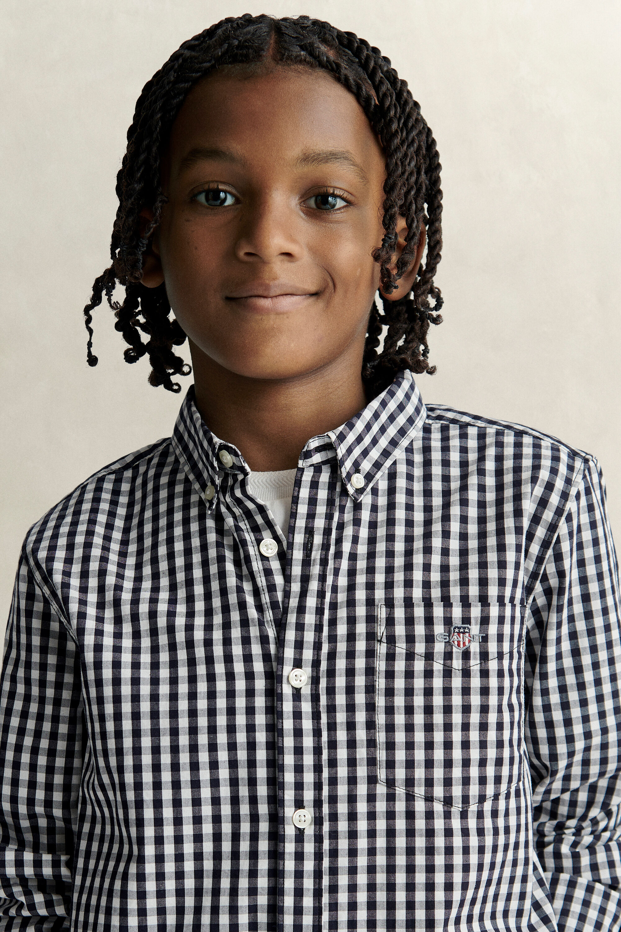 Teen Boys ‑malliston gingham-popliinipaita