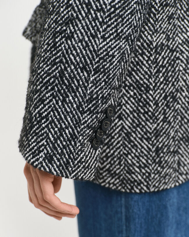 Relaxed fit ‑mitoitettu kalanruotokuvioinen bleiseri