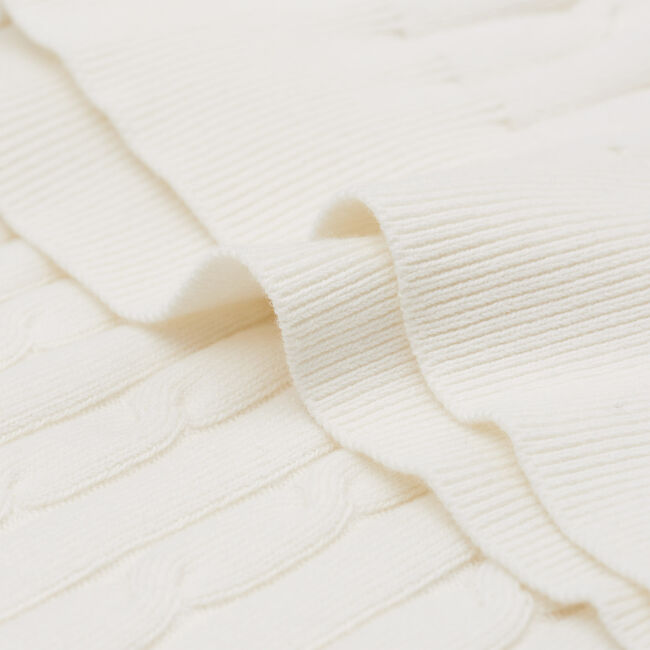 Joustava puuvillainen palmikkokuvioitu pooloneule