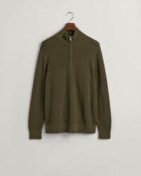 Puolivetoketjullinen ribbineulepusero puuvillan ja villan sekoitteesta