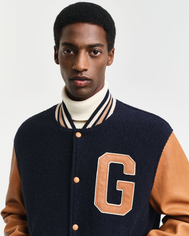GANT Varsity Jacket ‑takki villaa ja nahkaa