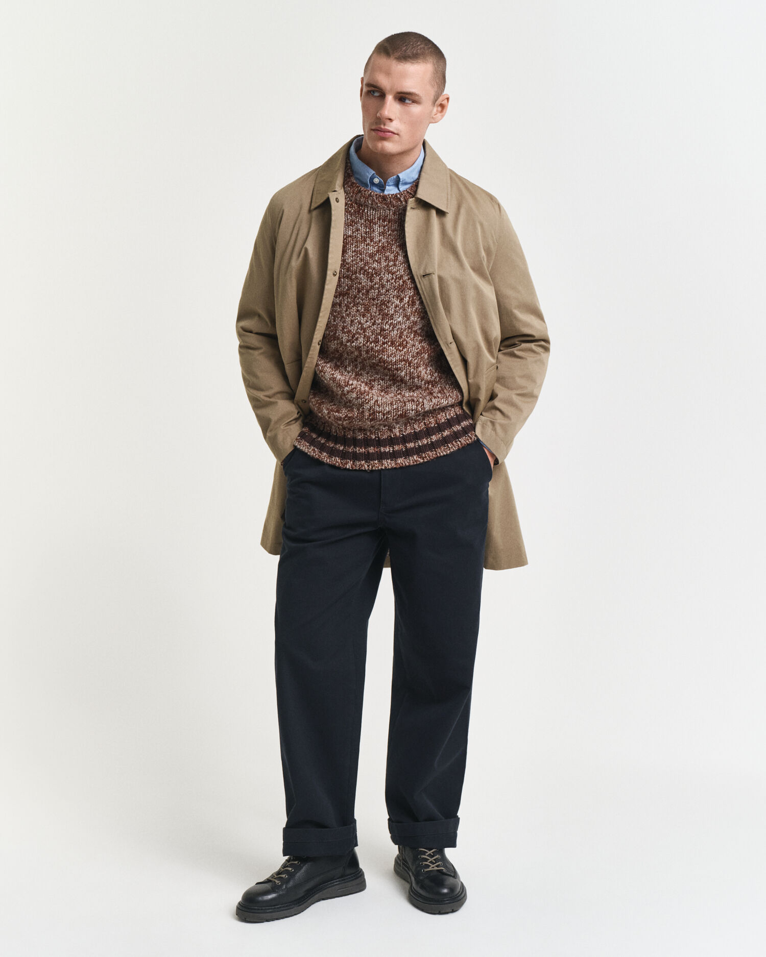 Meleerattu villaneulepusero, pyöreä pääntie