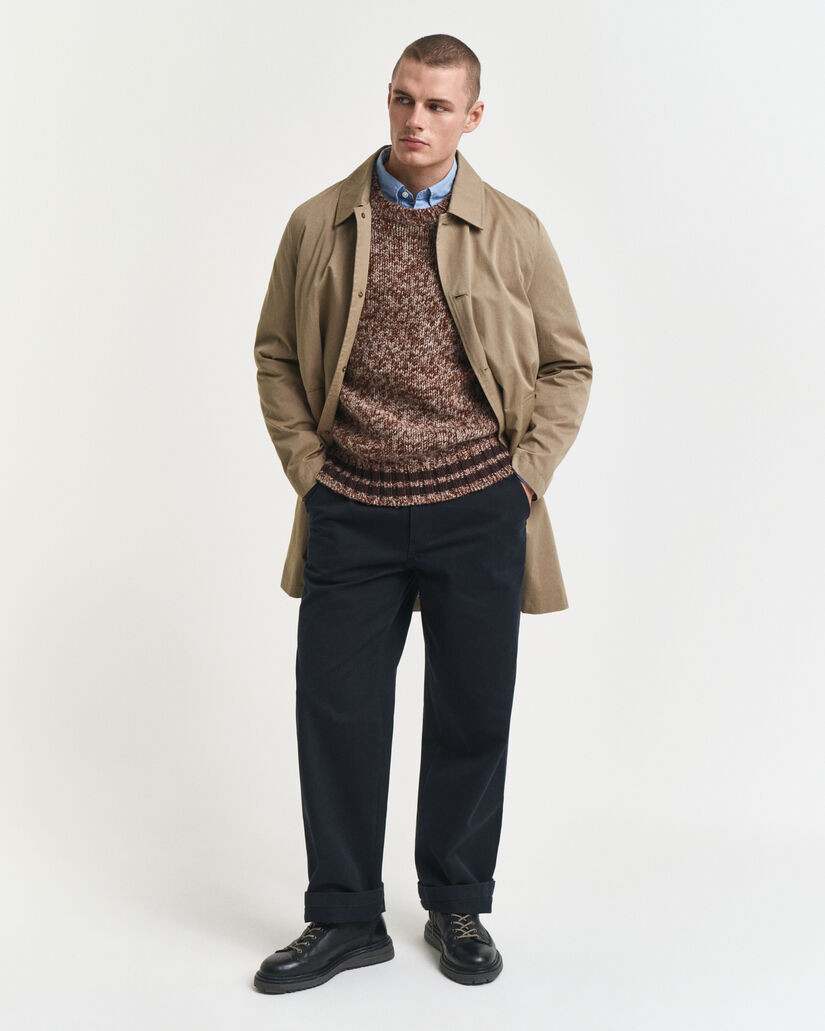 Meleerattu villaneulepusero, pyöreä pääntie