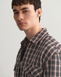 Relaxed fit ‑mitoitettu paksu vetoketjullinen tvillikangaspaita