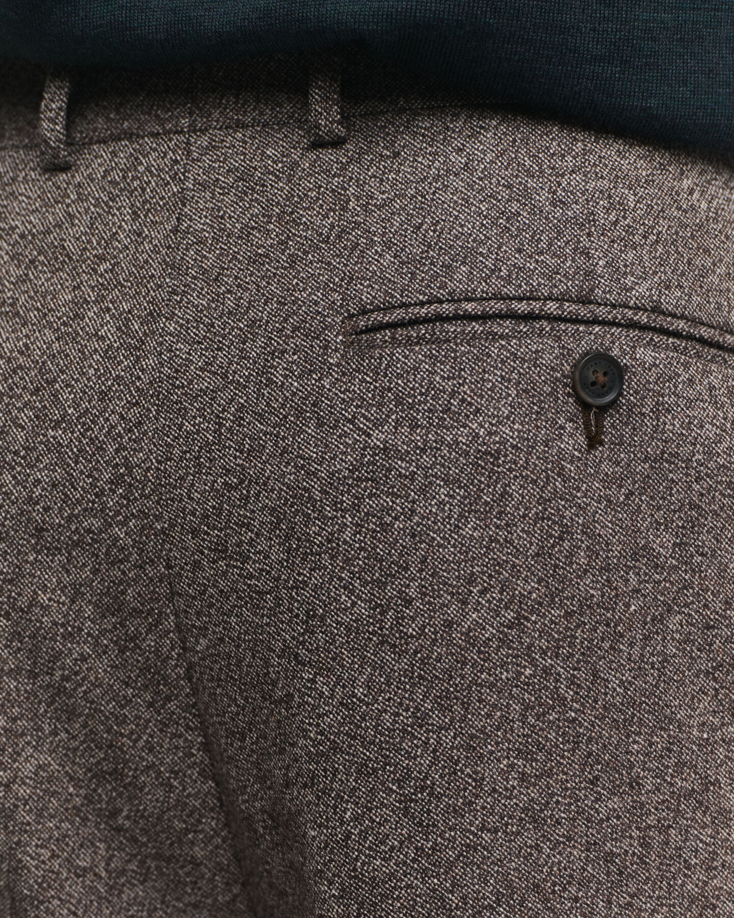 Relaxed fit ‑mitoitetut villakankaiset Mouliné-puvunhousut