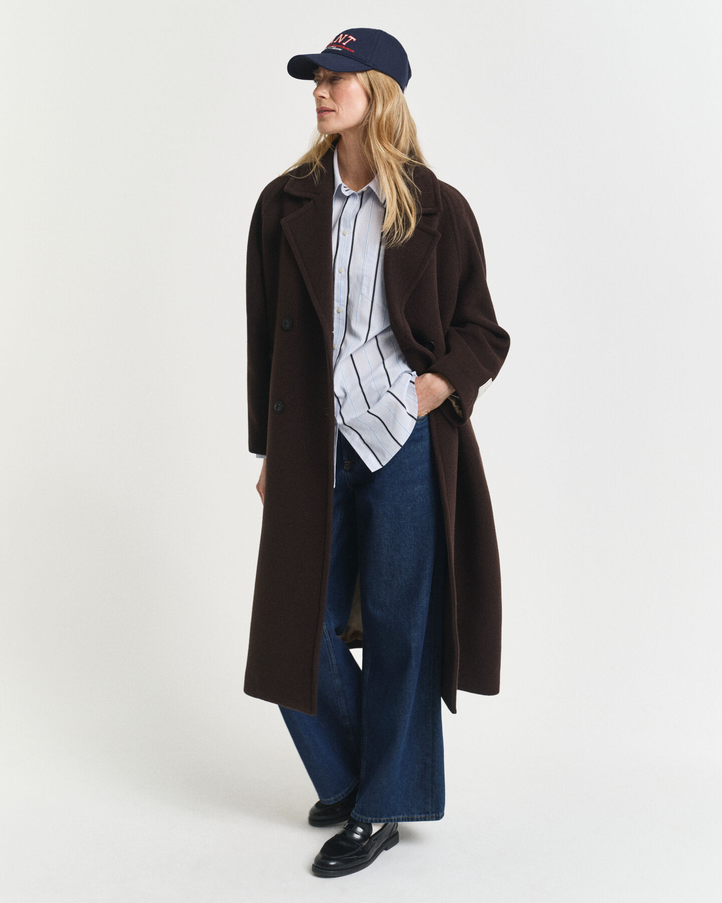 Relaxed fit ‑mitoitettu raidallinen Classic-popliinipaita