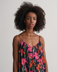 Printtikuvioitu kapeaolkaiminen maksimekko