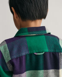 Kids-malliston ruudullinen Shield-p&auml;&auml;llyspaita