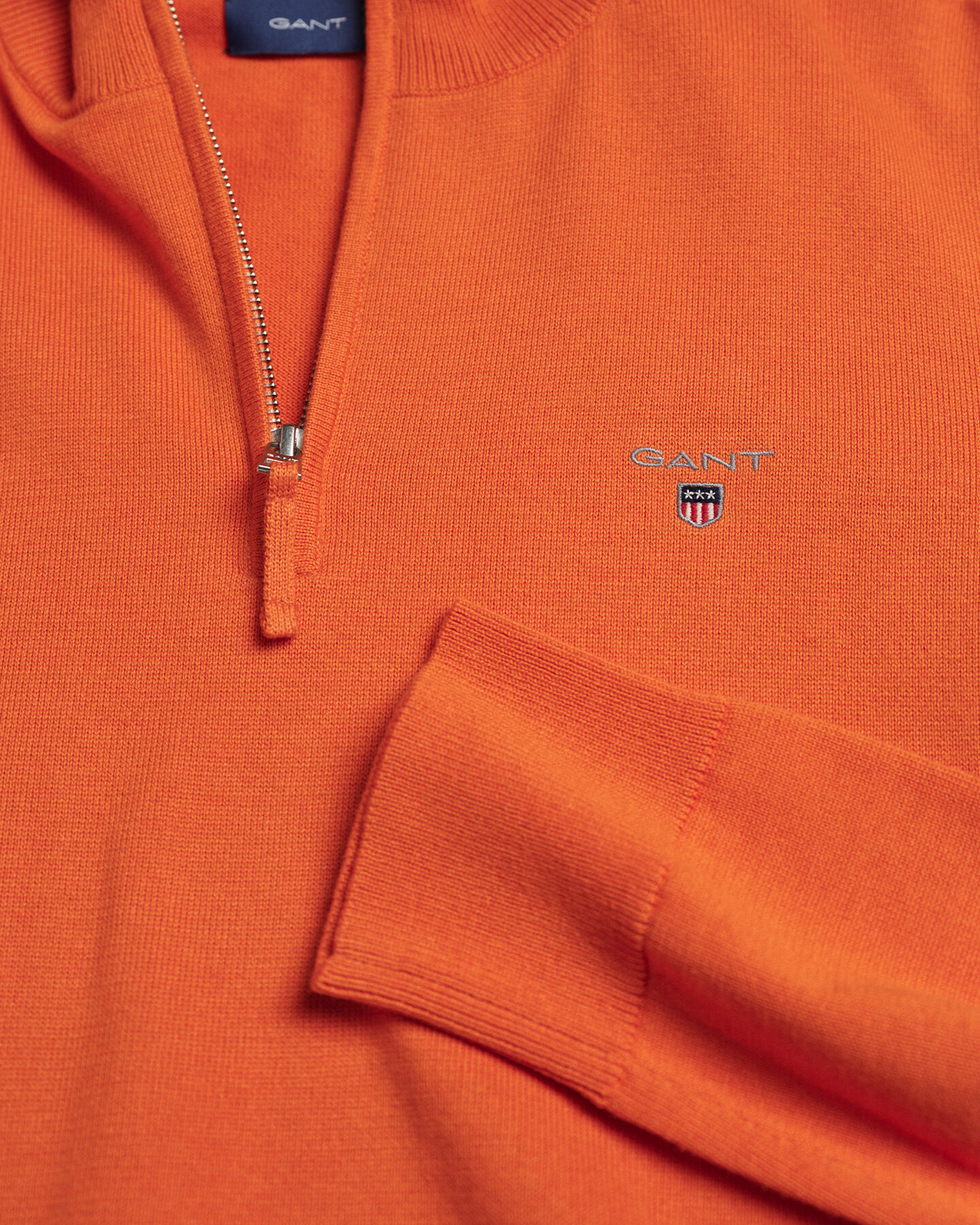 Classic-puuvillaneulepusero puolivetoketjulla