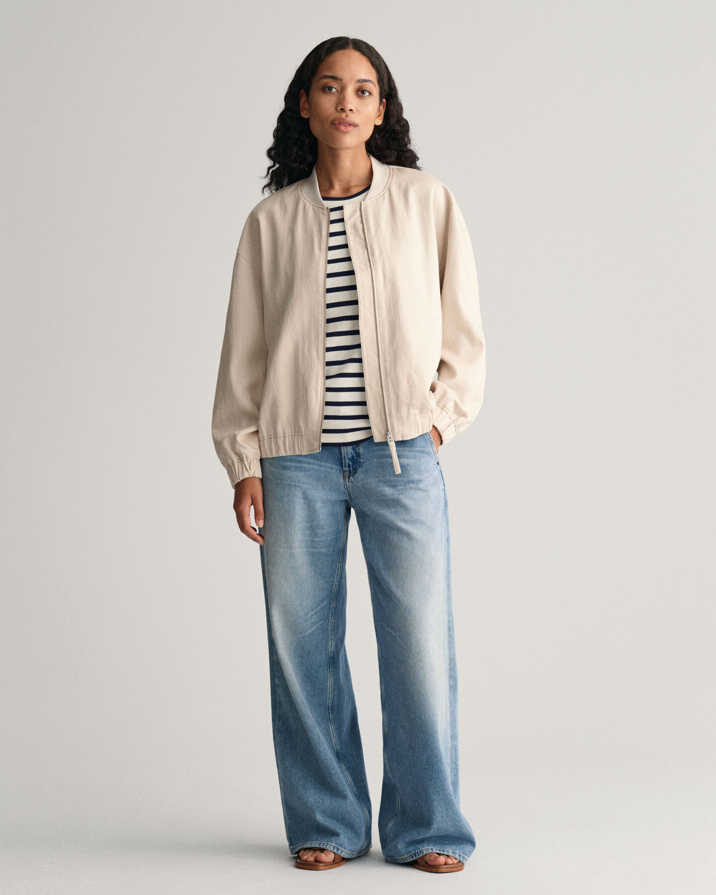 Pellavasekoitteinen Bomber-takki