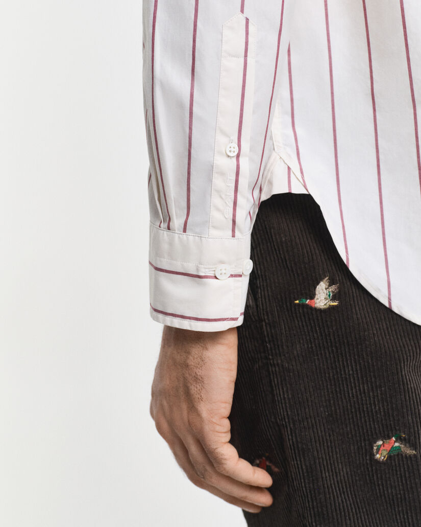 Relaxed fit ‑mitoitettu raidallinen Heritage-popliinipaita