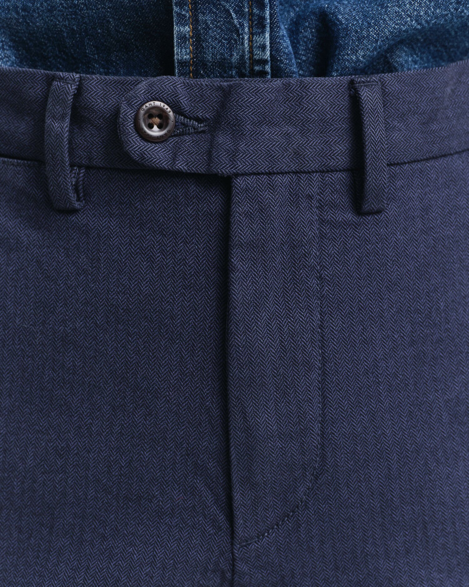 Slim fit ‑mitoitetut kalanruotokuvioiset puuvillahousut