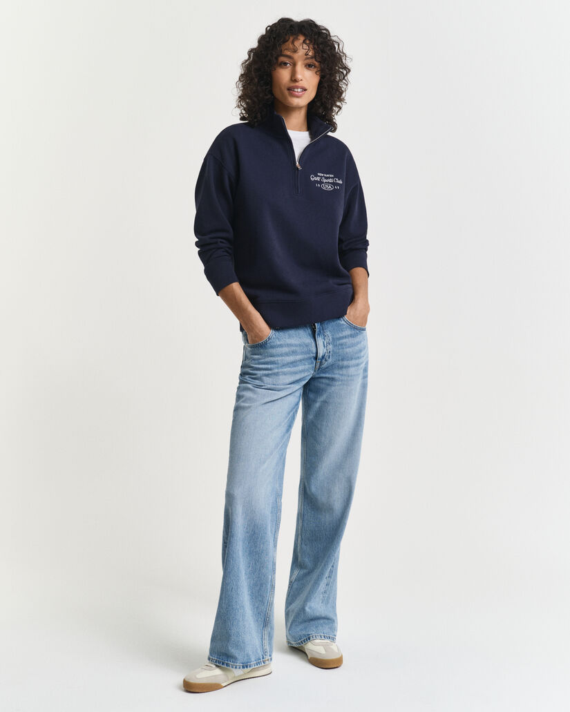 Graphic‑collegepaita, vetoketjukaulus