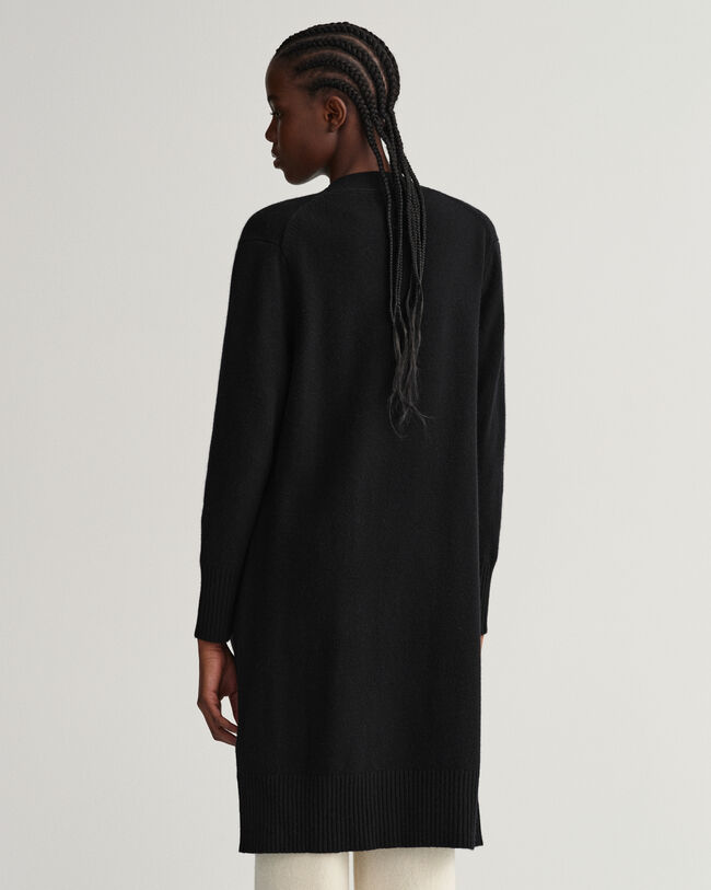 Pitkä villaneuletakki