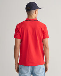 Pikeepaita, jossa raidallinen kaulus