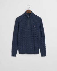 Puuvillainen palmikkoneule, vetoketjukaulus