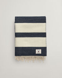 Raidallinen villainen torkkupeitto