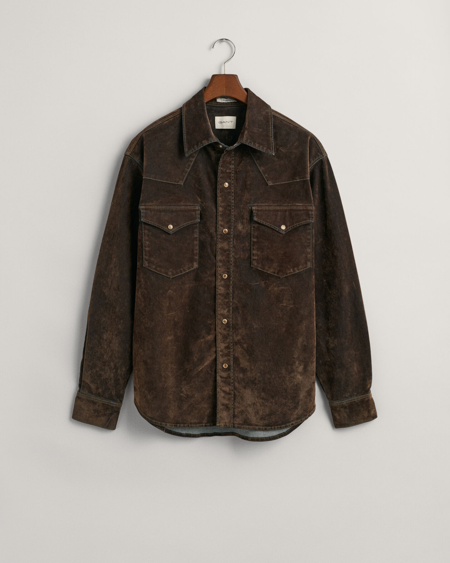 Oversized&nbsp;fit ‑mitoitettu samettipintainen Rodeo-paita