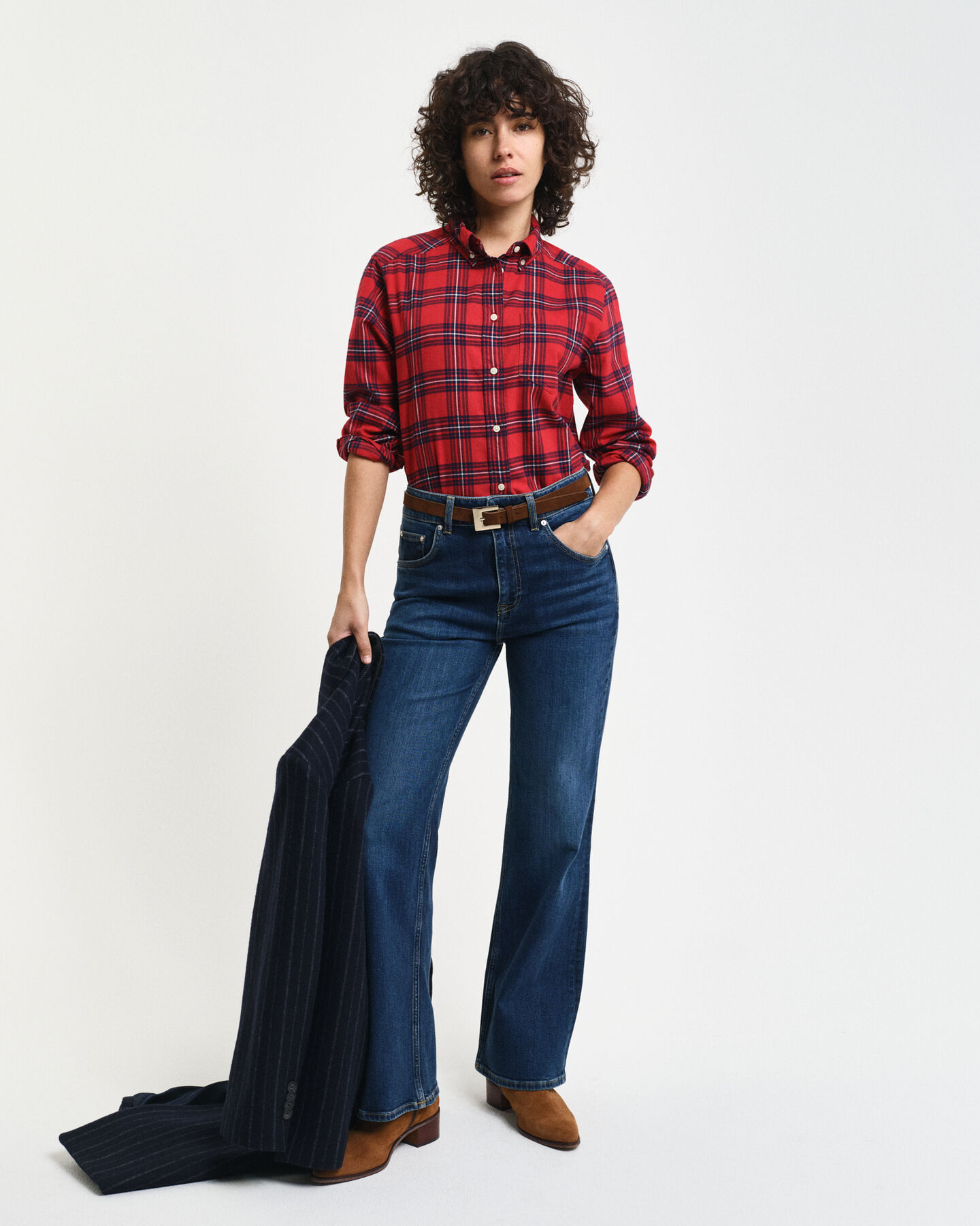 Regular fit ‑mitoitettu ruudullinen flanellipaita