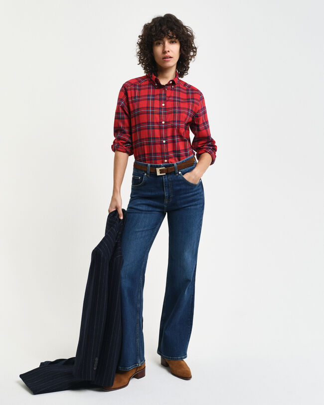 Regular fit ‑mitoitettu ruudullinen flanellipaita