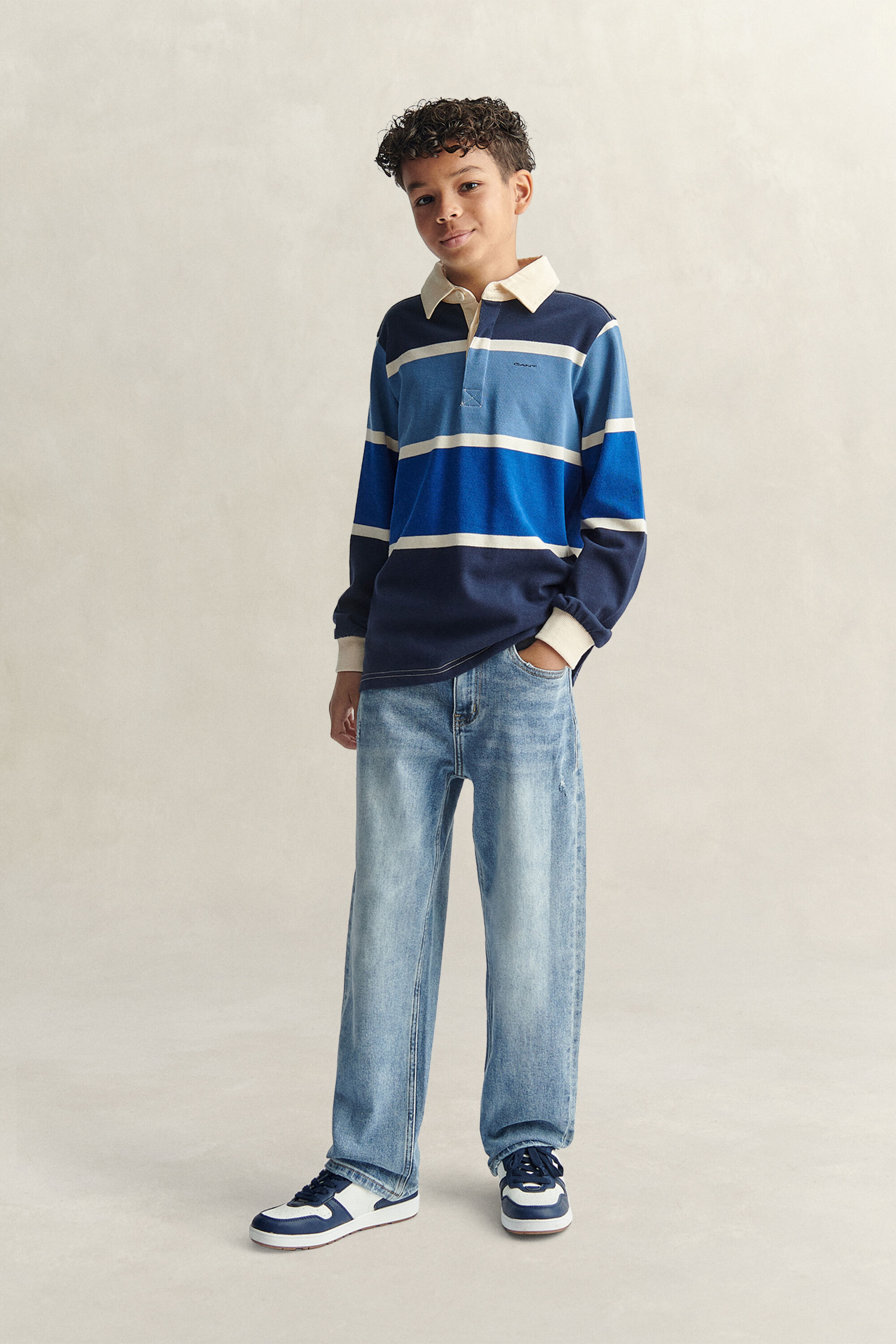 Teen Boys ‑malliston raidallinen Rugger-printtipaita