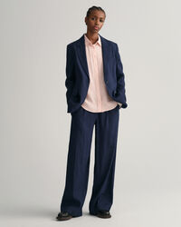 Regular fit ‑mitoitettu pellavainen chambray-paita