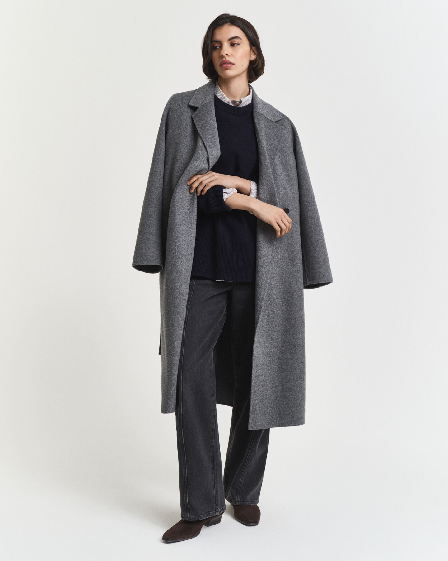 Pehmeä villa-kašmirsekoitteinen neulepusero, pyöreä pääntie