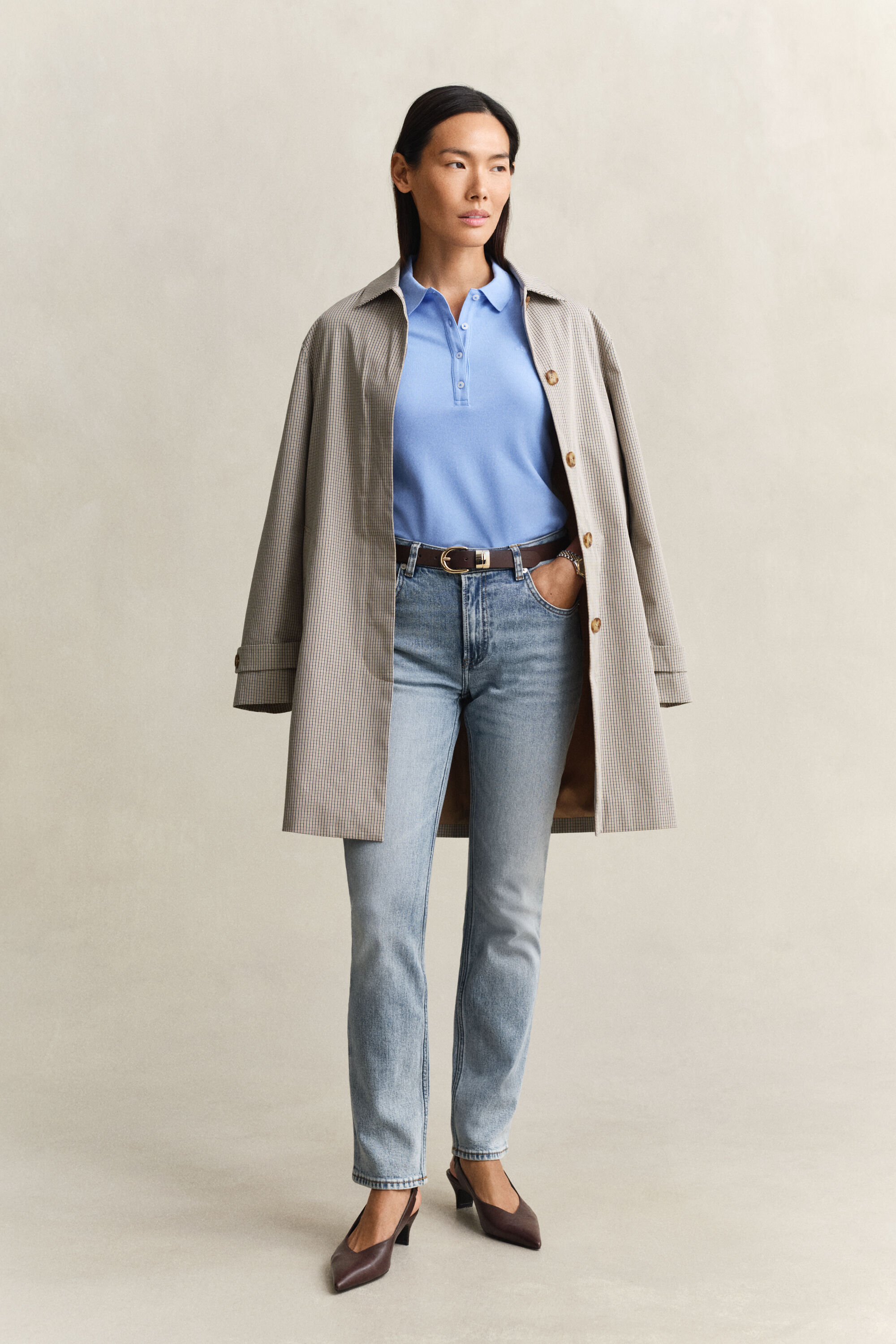 Slim fit ‑mitoitettu pikeepaita