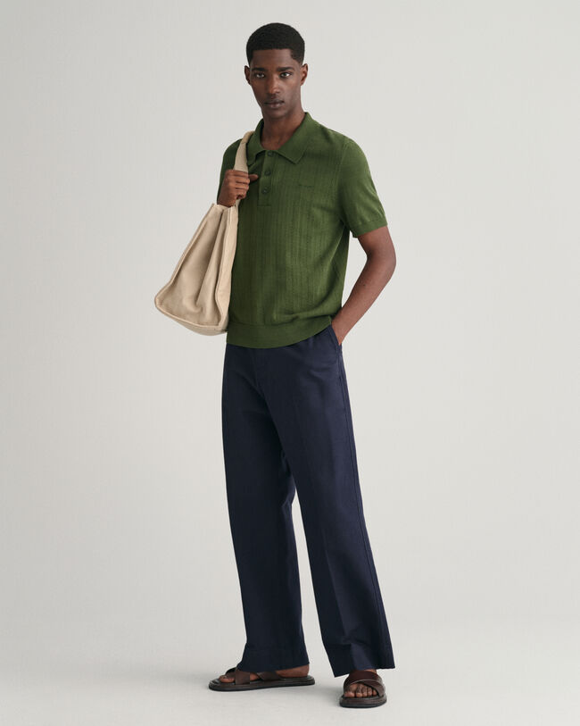 Pointelle Textured ‑pikeeneulepusero