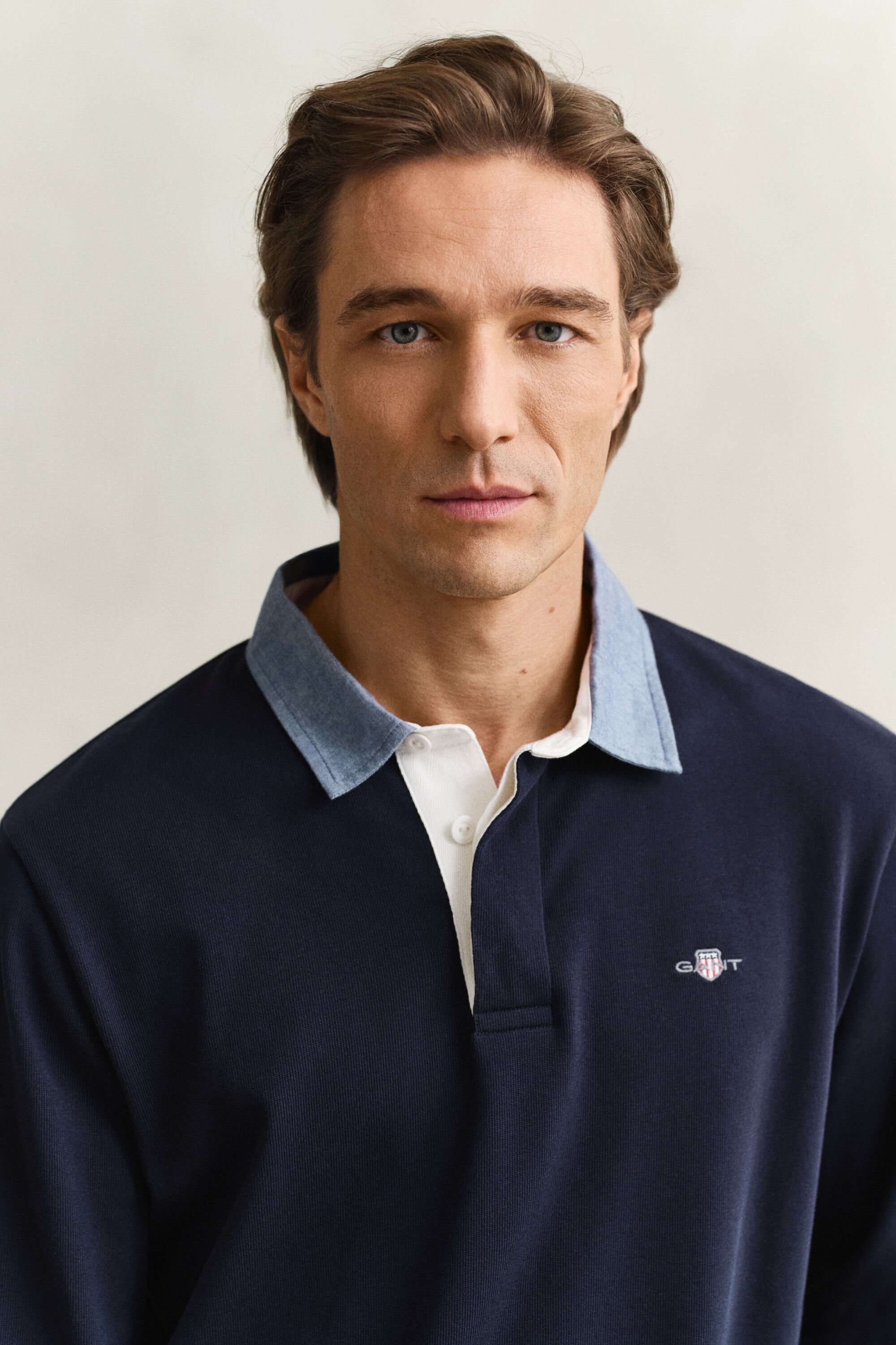 Heavy Rugger -paita chambray-kauluksella